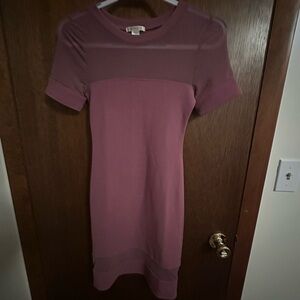 Elegant Mauve Short Sleeve Dress